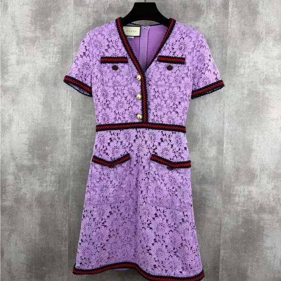 Gucci Dresses & Skirts - 🚩steal authentic Gucci Lavender Lace Mini Dress